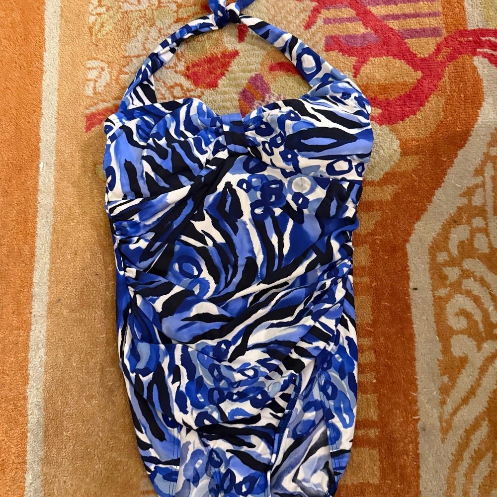 Magicsuit sz 14 blue white one piece swimsuit - Picture 2 of 4